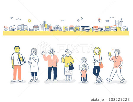 ダイバーシティ・多様性のイメージ　街と人々 102225228