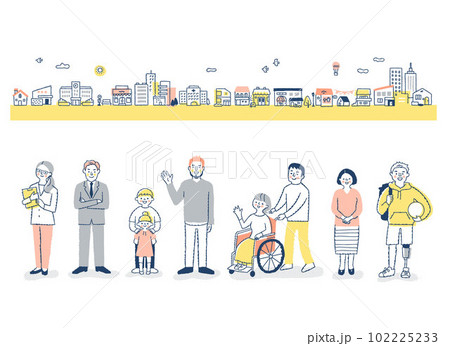 ダイバーシティ・多様性のイメージ 街と人々 ダイバーシティ・多様性のイメージ 街と人々 102225233