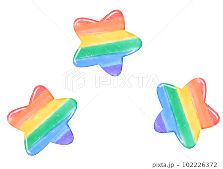 group of three cute pride rainbow star shape kawaii cartoon hand drawn watercolor group of three cute pride rainbow star shape kawaii cartoon hand drawn watercolor 102226372