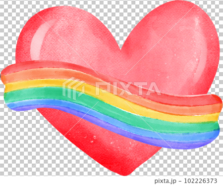 Cute pride rainbow hearts shape with banner cartoon hand drawn watercolor Cute pride rainbow hearts shape with banner cartoon hand drawn watercolor 102226373