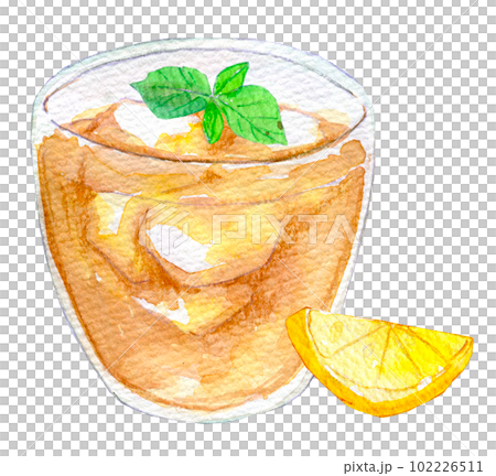 アイスティー アイスレモンティー 水彩イラスト アイスティー アイスレモンティー 水彩イラスト 102226511