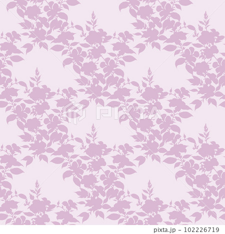 Wallpaper seamless pattern of silhouettes of flowers in pink lavender colors. Design for print, cover, fabric, wrapping paper, packaging, cosmetics, beauty products. Wallpaper seamless pattern of silhouettes of flowers in pink lavender colors. Design for print, cover, fabric, wrapping paper, packaging, cosmetics, beauty products. 102226719
