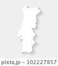 Simple white Portugal map on gray background, vector, illustration, eps 10 file 102227857