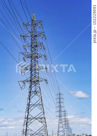 鉄塔　高圧鉄塔　送電線 102229091