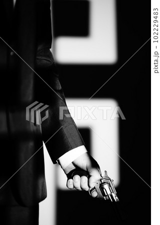 Pistol gun dark at night 102229483