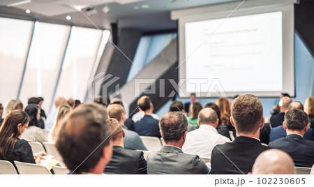 Round table discussion at business convention and Presentation. Audience at the conference hall. Business and entrepreneurship symposium. Round table discussion at business convention and Presentation. Audience at the conference hall. Business and entrepreneurship symposium. 102230605