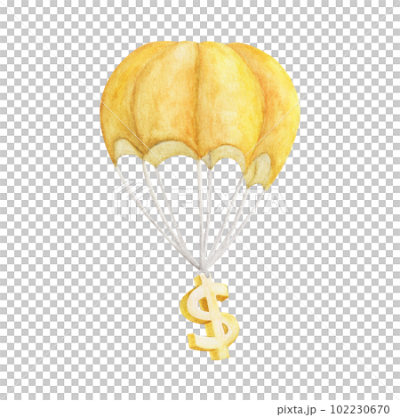 Golden Dollar. Watercolor illustration. 102230670