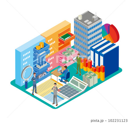 バランスシートのイメージイラスト バランスシートのイメージイラスト 102231123