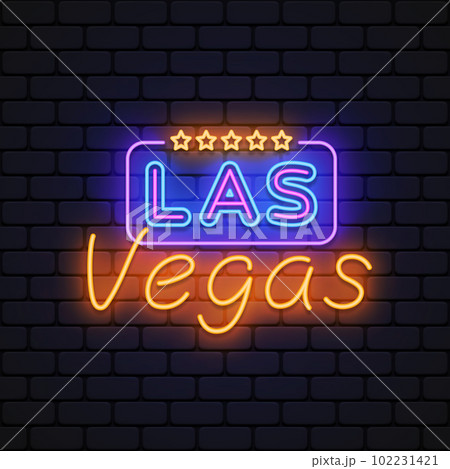 Vintage las vegas neon, great design for any purposes. Vector graphic illustration. Design element Vintage las vegas neon, great design for any purposes. Vector graphic illustration. Design element 102231421