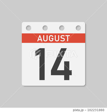 Icon page calendar day - 14 August Icon page calendar day - 14 August 102231860