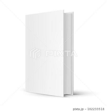 Vertical template of book cover in three quarters view. Vector image for blank or empty, clear front page. Mock up and close up for publishers and writers. Education and learning, school and college. 102233518