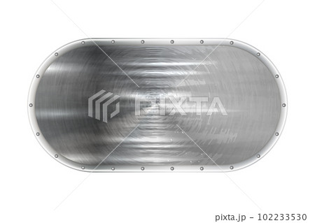 Steel vector sign with scratches. Metal background for logo or backdrop for insignia. Realistic signboard or nameplate made of steel or titanium. Aluminum board with gradient and tracery. Surface 102233530