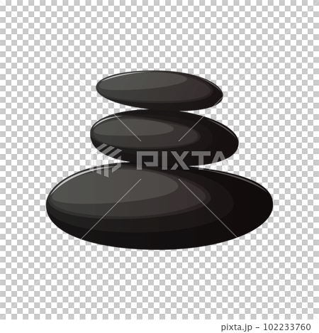 Black spa stones. Balance. Decorative accessory for salons, massage, relaxation. Cartoon style.  102233760