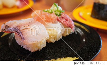日本の回転寿司メニュー（握り寿司） 102234302
