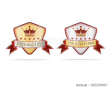 Luxury gold and silver quality shields label 102234837