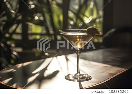 Espresso or apple martini in sunlight room Espresso or apple martini in sunlight room 102235262