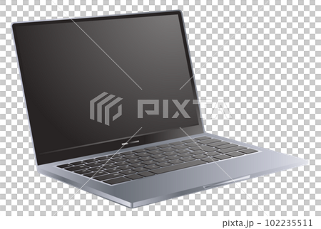 ノートパソコンのイラスト02 右向き ノートパソコンのイラスト02 右向き 102235511