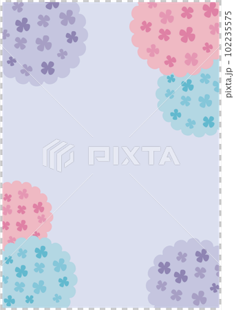 Simple and cute plump hydrangea frame vertical Simple and cute plump hydrangea frame vertical 102235575
