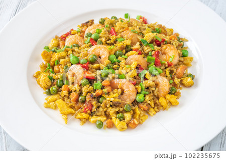 Portion of fried rice Portion of fried rice 102235675