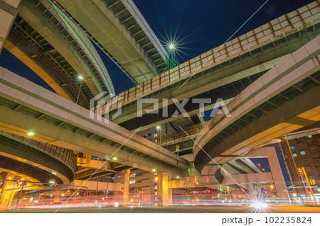 大阪阿波座ジャンクションの夜景 大阪阿波座ジャンクションの夜景 102235824
