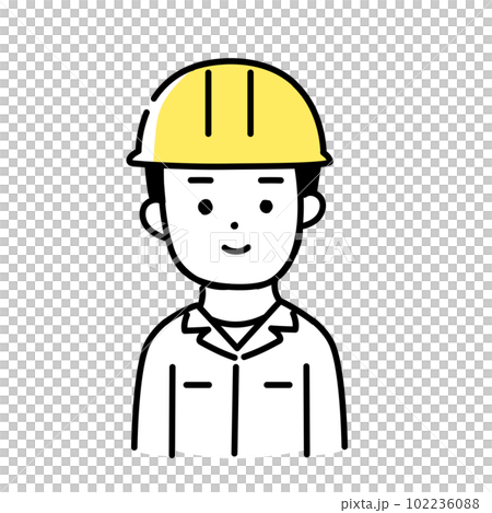 かわいい人物のイラストシリーズ _ 男性の作業員 _ 笑顔　 102236088