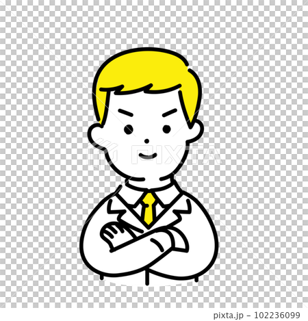 かわいい人物のイラストシリーズ _ 男性のエンジニア _ 腕組み　 102236099