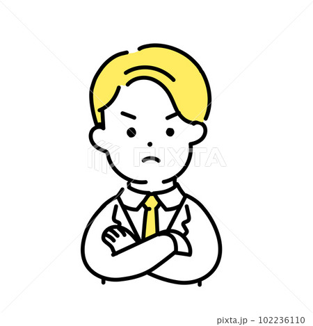 かわいい人物のイラストシリーズ _ 男性のオフィスワーカー _ 怒る かわいい人物のイラストシリーズ _ 男性のオフィスワーカー _ 怒る 102236110