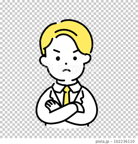 かわいい人物のイラストシリーズ _ 男性のオフィスワーカー _ 怒る かわいい人物のイラストシリーズ _ 男性のオフィスワーカー _ 怒る 102236110