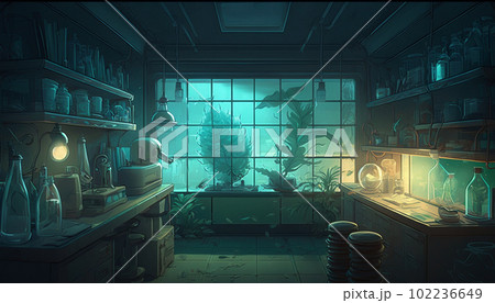 Creature Lab/Sci-Fi Space Anime Background - Stock Illustration [102236645]  - PIXTA