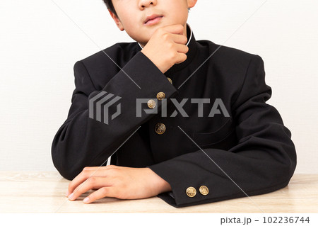 考え事をする中学生 102236744