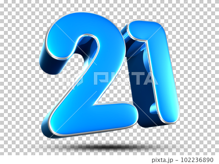 Number 21 sky blue 3D. Number 21 sky blue 3D. 102236890