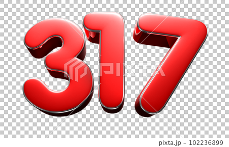 Number 317 red 3D. Number 317 red 3D. 102236899