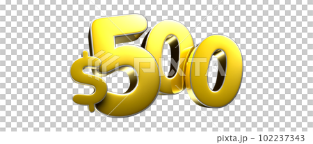 500 dollar figure gold 3D. 500 dollar figure gold 3D. 102237343