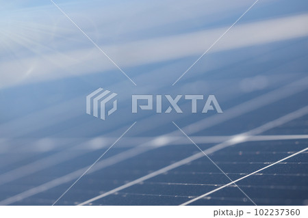 Close-up on solar panels - alternative energy production. Copy space for text. 102237360