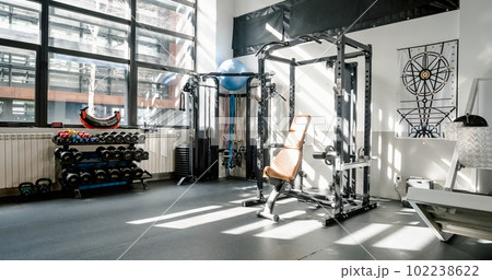 Modern gym with gym equipment 102238622