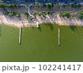 Mariupol beach on Sea of Azov Before the war Aerial Drone view above 102241417