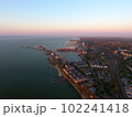 Panorama of the Mariupol port and Sea of Azov at dawn Before the war 102241418