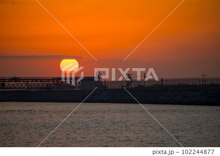 【京浜島つばさ公園からの日の出】 102244877