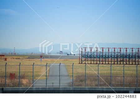 【京浜島緑道公園から見たA滑走路16Rに着陸】 102244883