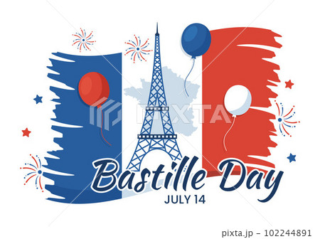 Happy Bastille Day Vintage Illustration. Joyeux Quatorze Juillet. La Jour  de La Bastille. 14 Juillet 1789. Tote Bag for Sale by Boejels