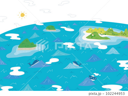 雲がもくもくの海と島 102244953