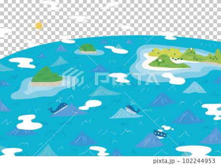 雲がもくもくの海と島 102244953