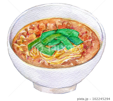台湾ラーメン　水彩イラスト 102245294