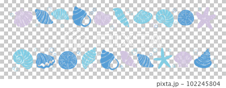 貝殼和海星的手繪裝飾邊框 貝殼和海星的手繪裝飾邊框 102245804