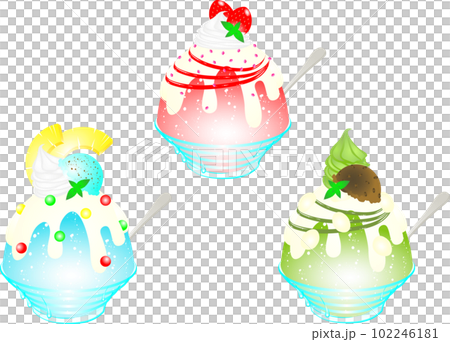 Shaved Ice Strawberry Matcha Blue Hawaii Shaved Ice Strawberry Matcha Blue Hawaii 102246181