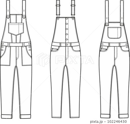 Womens denim overall. Fashion CAD. 102246430