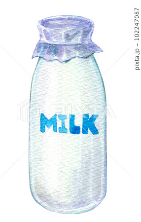 牛乳　ミルク　水彩イラスト 102247087
