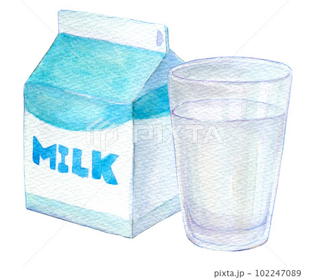 牛乳　ミルク　水彩イラスト 102247089