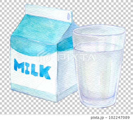 牛乳　ミルク　水彩イラスト 102247089