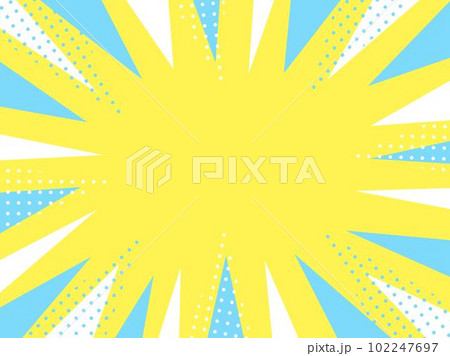 夏っぽいカラーの集中線 102247697